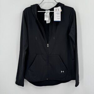 Under Armour Cold Gear Full Zip Hooded Jacket XS Women's in Black Fleece Lined